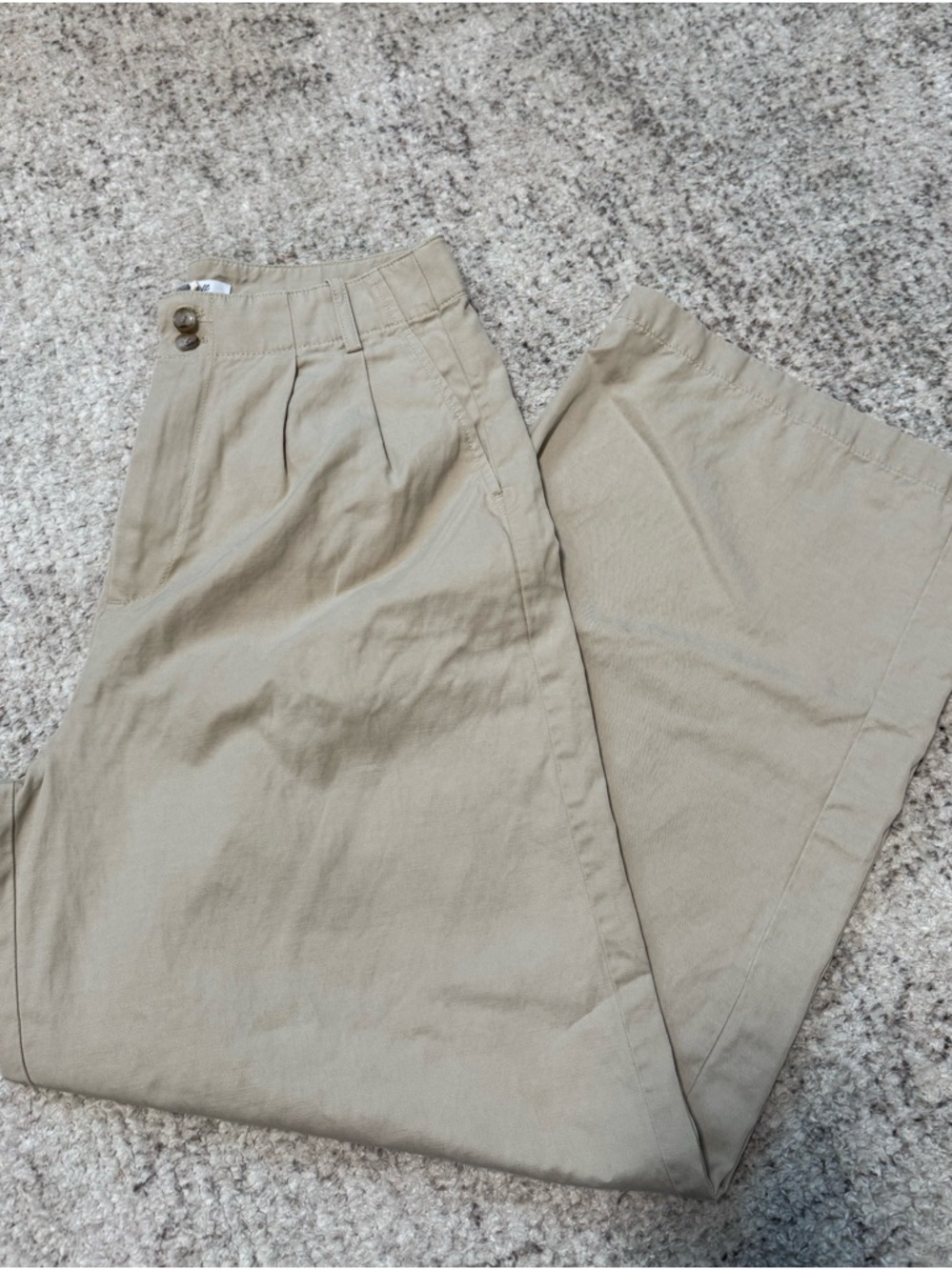 Madewell Tan Pleated Chino Pants